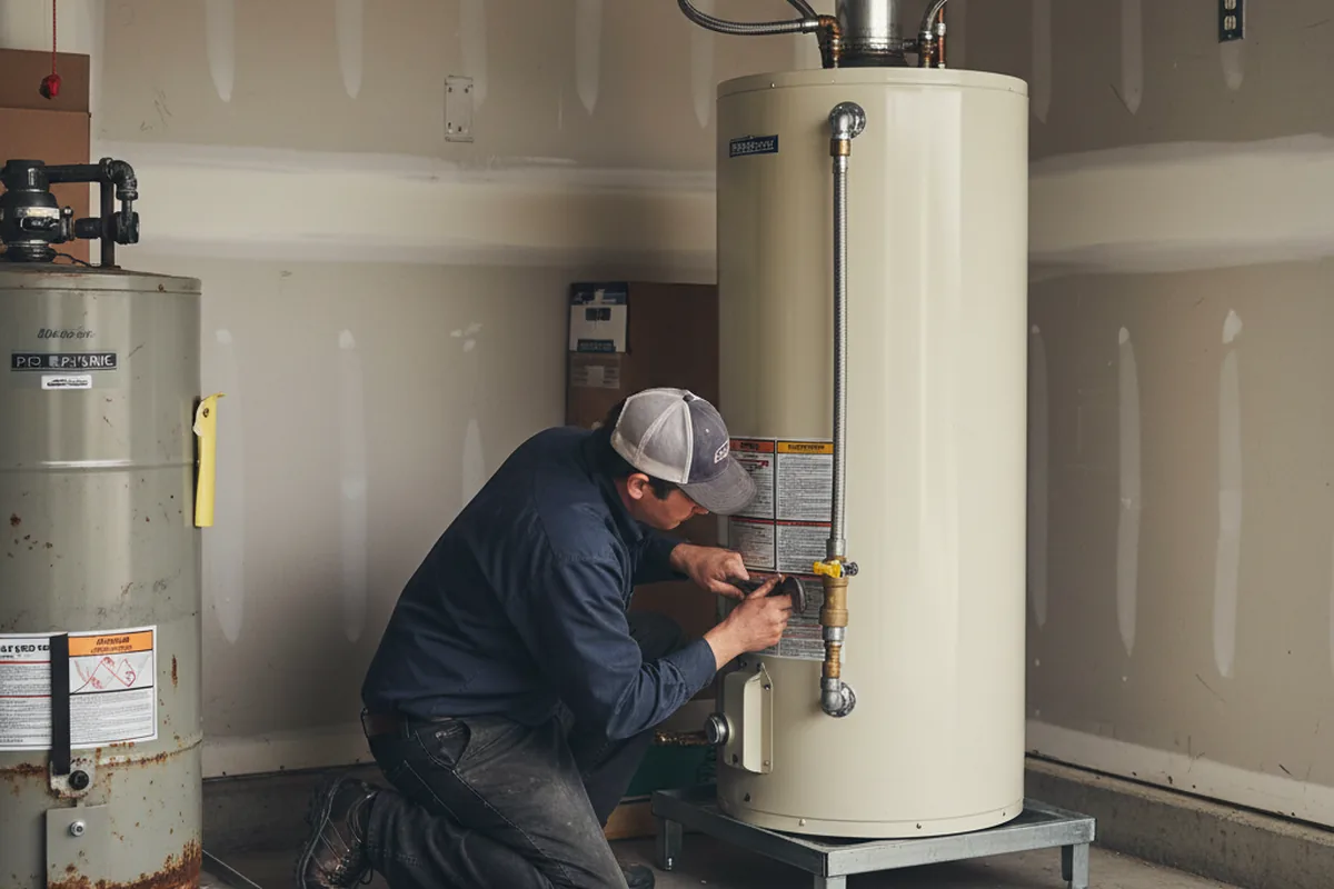 Water heater and shutoff valve replacement in Hosford